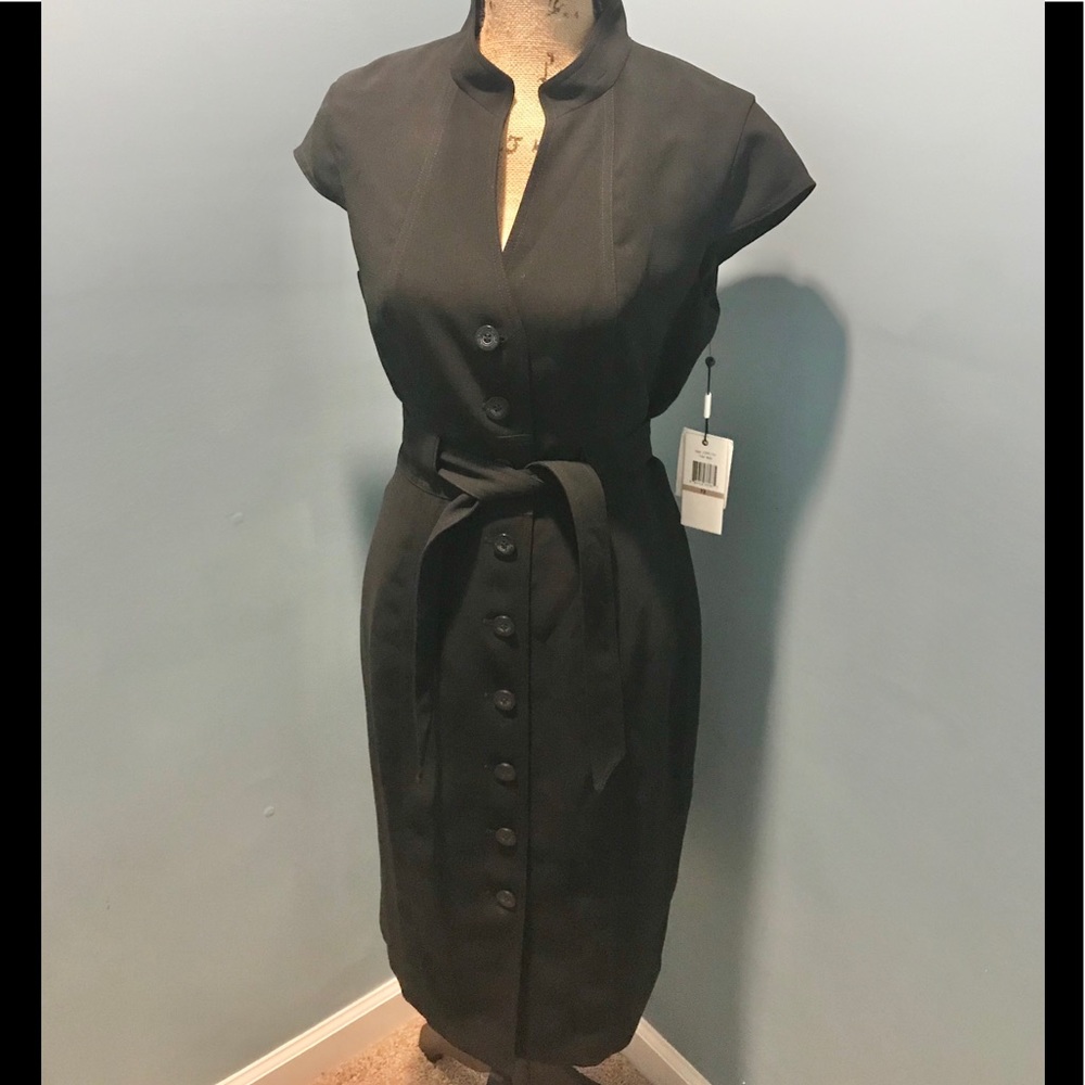 NWT Calvin Klein black dress with belt.